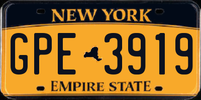 NY license plate GPE3919