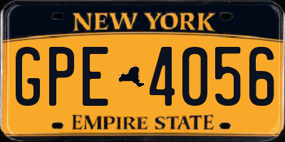 NY license plate GPE4056