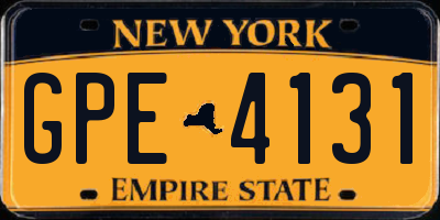 NY license plate GPE4131