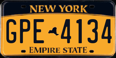 NY license plate GPE4134