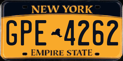 NY license plate GPE4262