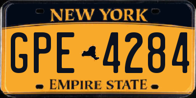 NY license plate GPE4284