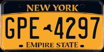 NY license plate GPE4297