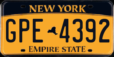 NY license plate GPE4392