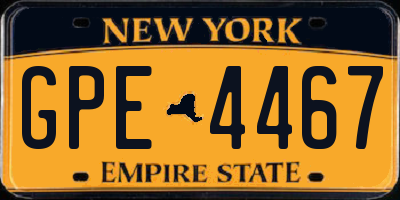 NY license plate GPE4467