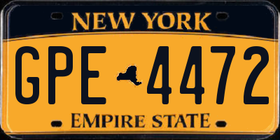 NY license plate GPE4472