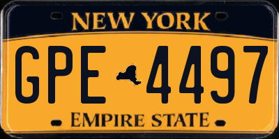 NY license plate GPE4497