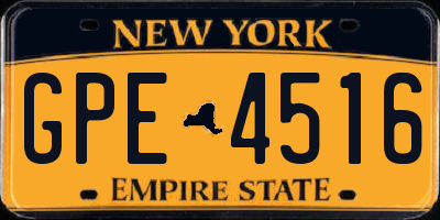 NY license plate GPE4516
