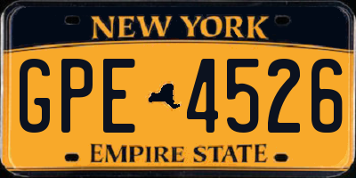 NY license plate GPE4526