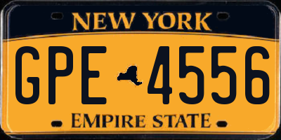 NY license plate GPE4556