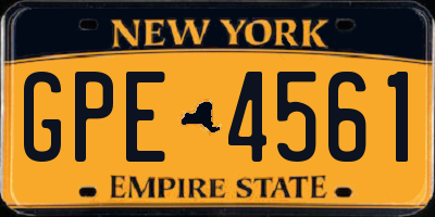 NY license plate GPE4561