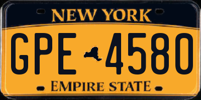 NY license plate GPE4580