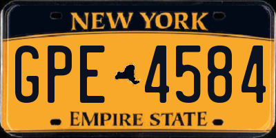 NY license plate GPE4584