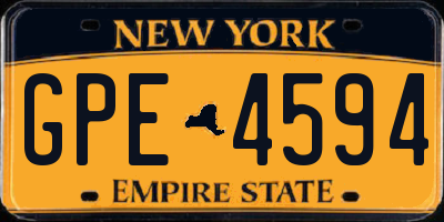 NY license plate GPE4594