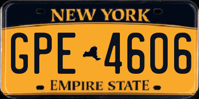 NY license plate GPE4606