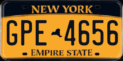 NY license plate GPE4656