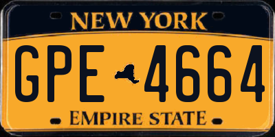 NY license plate GPE4664