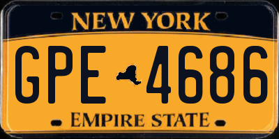 NY license plate GPE4686