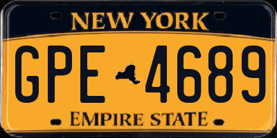 NY license plate GPE4689