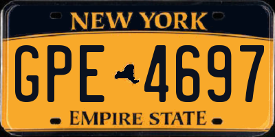 NY license plate GPE4697