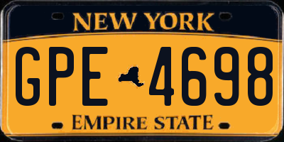 NY license plate GPE4698