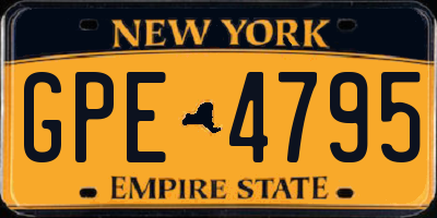 NY license plate GPE4795