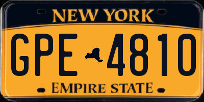 NY license plate GPE4810