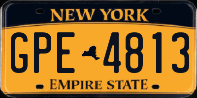 NY license plate GPE4813