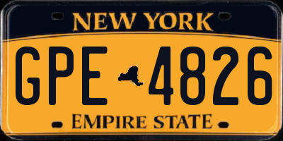NY license plate GPE4826