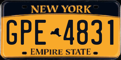 NY license plate GPE4831