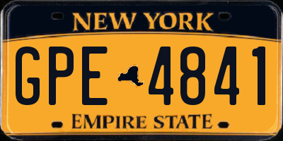 NY license plate GPE4841