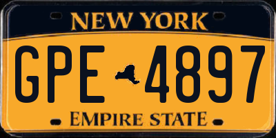 NY license plate GPE4897