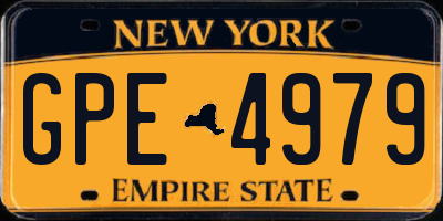 NY license plate GPE4979
