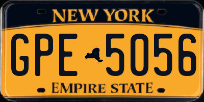 NY license plate GPE5056