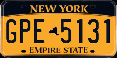 NY license plate GPE5131