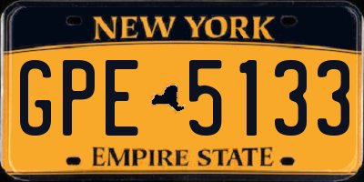 NY license plate GPE5133