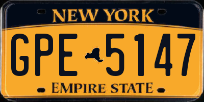 NY license plate GPE5147