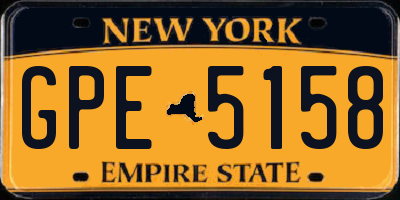 NY license plate GPE5158