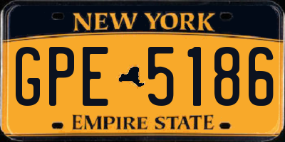 NY license plate GPE5186