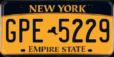 NY license plate GPE5229