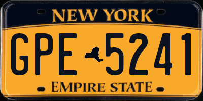 NY license plate GPE5241