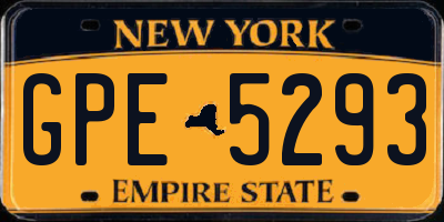 NY license plate GPE5293
