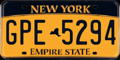 NY license plate GPE5294