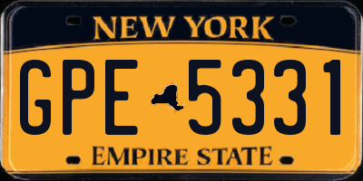 NY license plate GPE5331