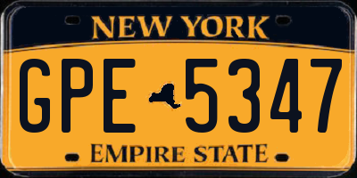 NY license plate GPE5347