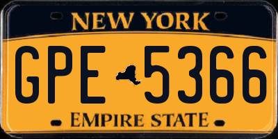 NY license plate GPE5366