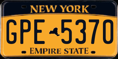 NY license plate GPE5370