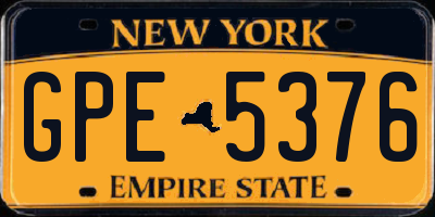 NY license plate GPE5376