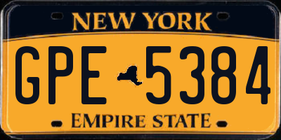 NY license plate GPE5384