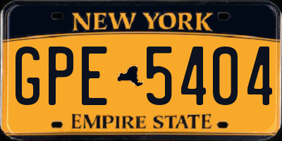 NY license plate GPE5404